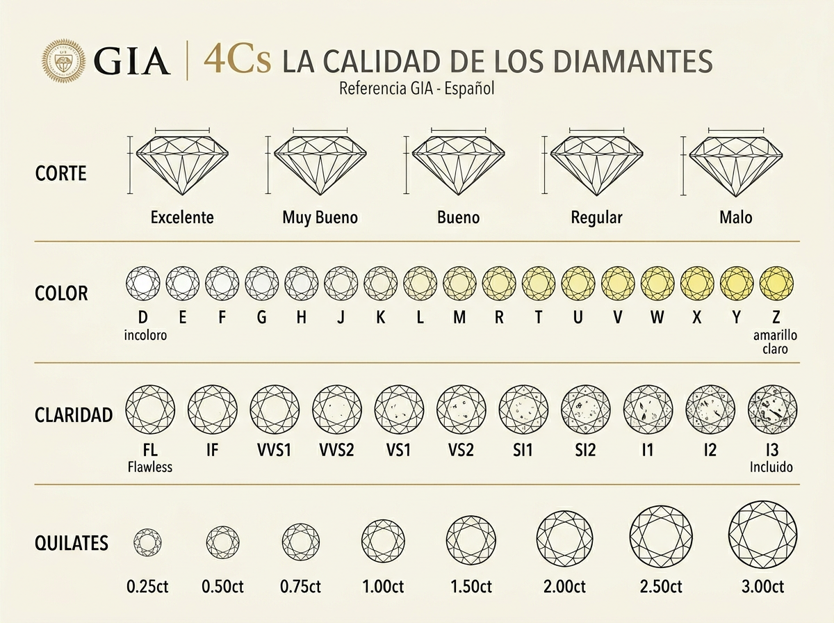 Las 4 Cs de los diamantes